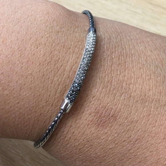 Fossil Thin Glitz Ombre Silver-Tone Bracelet - Picture 5 of 10